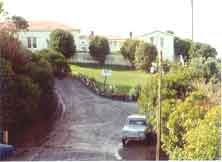 The <i>parking area</i> in front of the accommodation